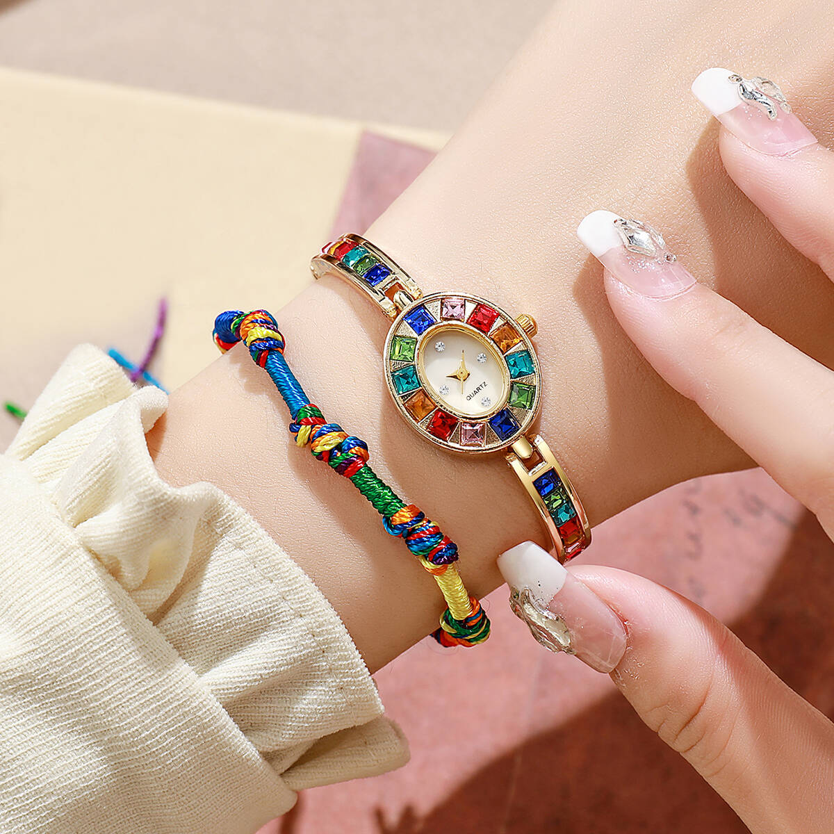 Jewelry Watches Women - 2PCS/Set Luxury Rhinestone Women Watches Fashion