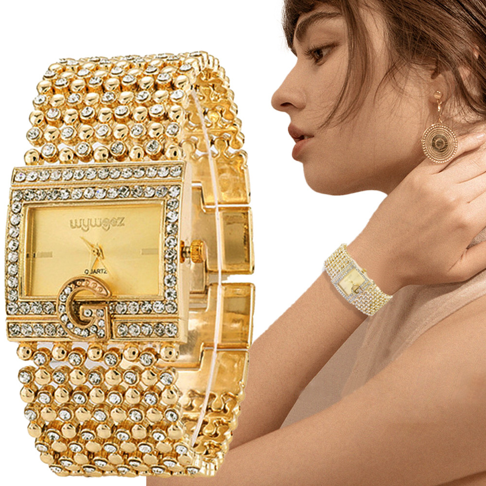 Jewelry Diamond Watches - Simple Square Gold Watches Women Fashion