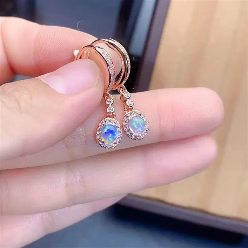 Opal Earrings Dangle - New Natural Opal Earrings 925 Silver