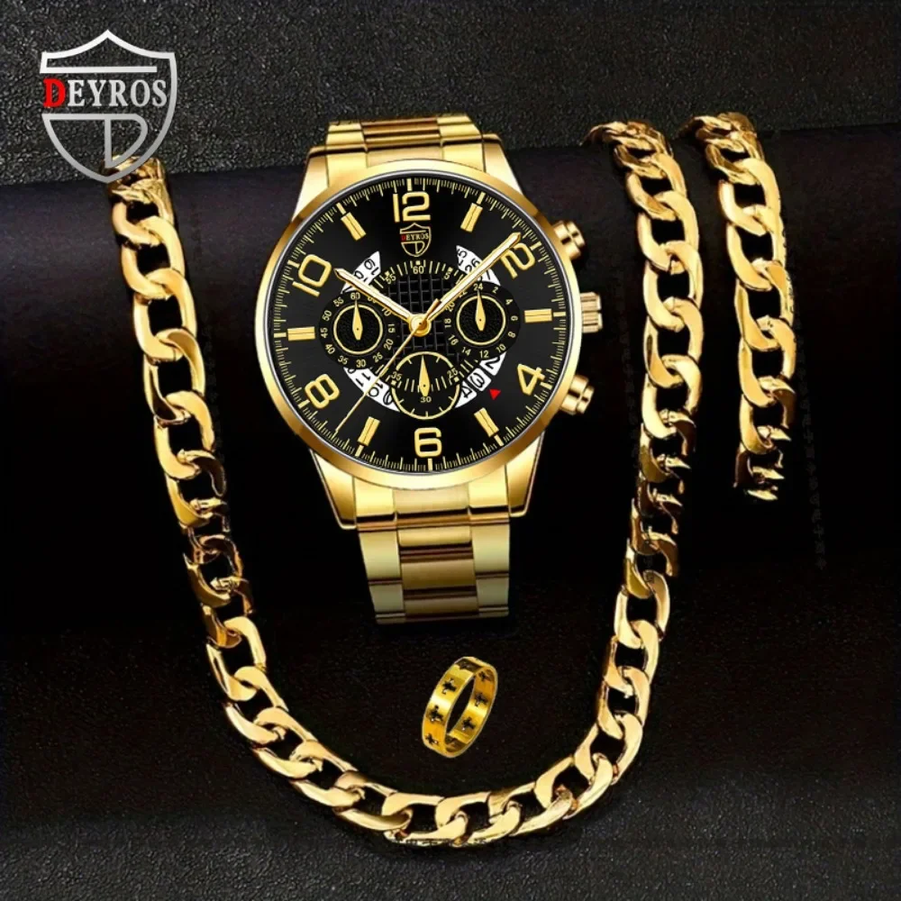 Best Jewelry Watches - 4pcs/set Men's Casual Watch Alloy Analog