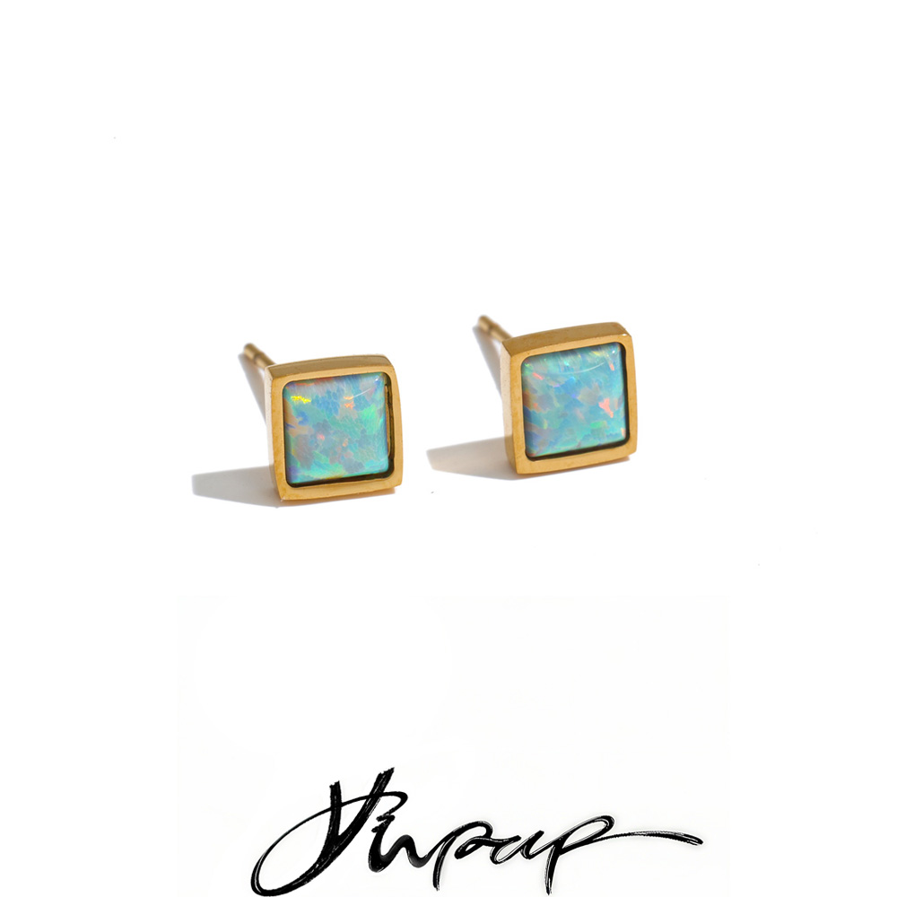 Opal Earrings Dangle - Yhpup 2026 Stainless Steel Square Natural