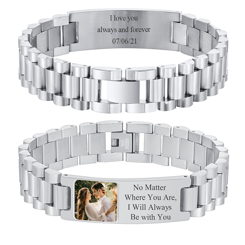 Custom Picture Text Bracelet W - огляд і ціна Jewelry Watches For Men