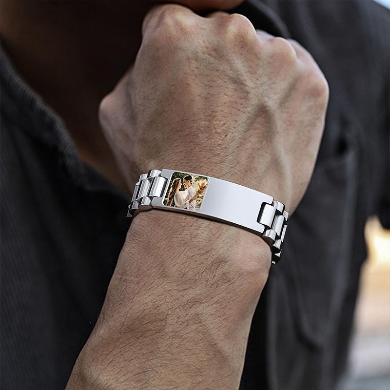 Custom Picture Text Bracelet W - огляд і ціна Jewelry Watches For Men