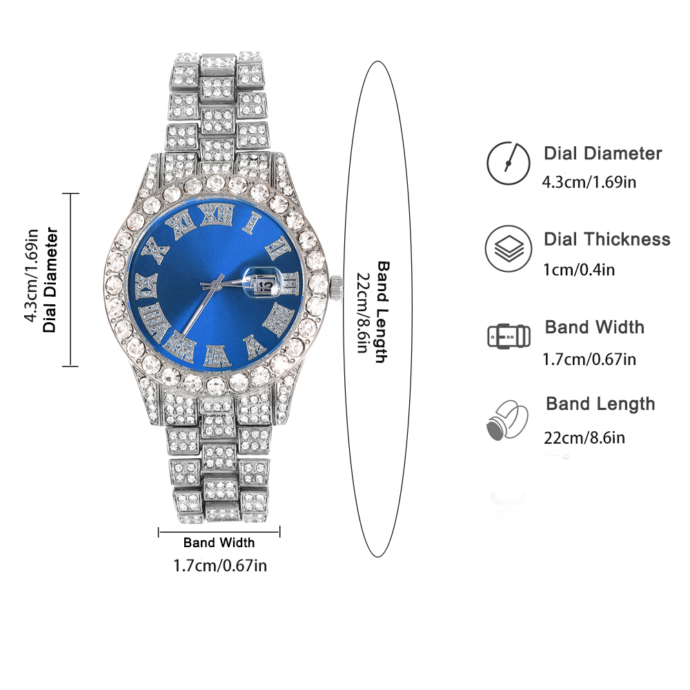3pcs Hip-hop Watch Jewelry Set - огляд і ціна Jewelry Watches Silver
