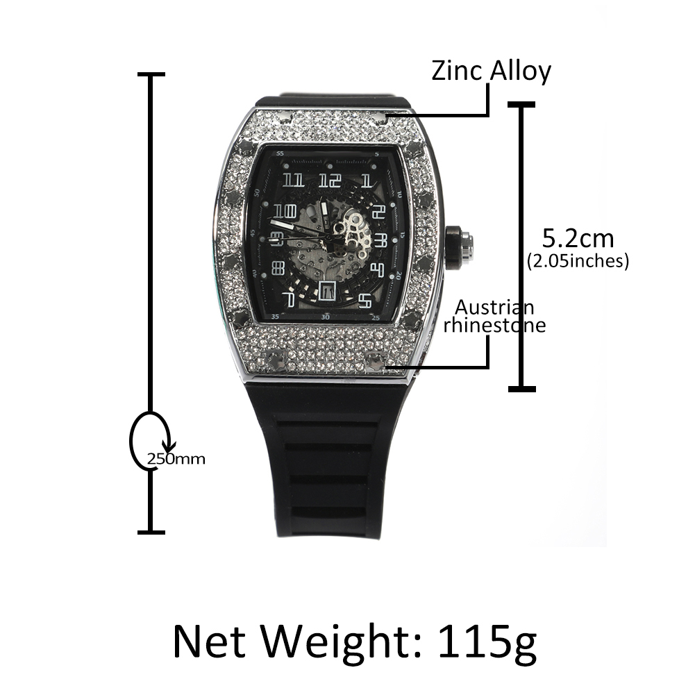 UWIN Square Dial Watch Full Rh - огляд і ціна Jewelry Watches Silver