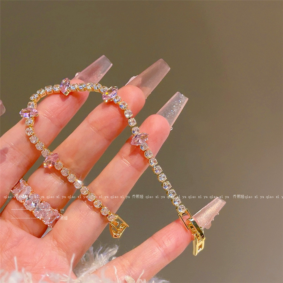Pink Full Diamand Zircon Brace - огляд і ціна Best Jewelry Watches