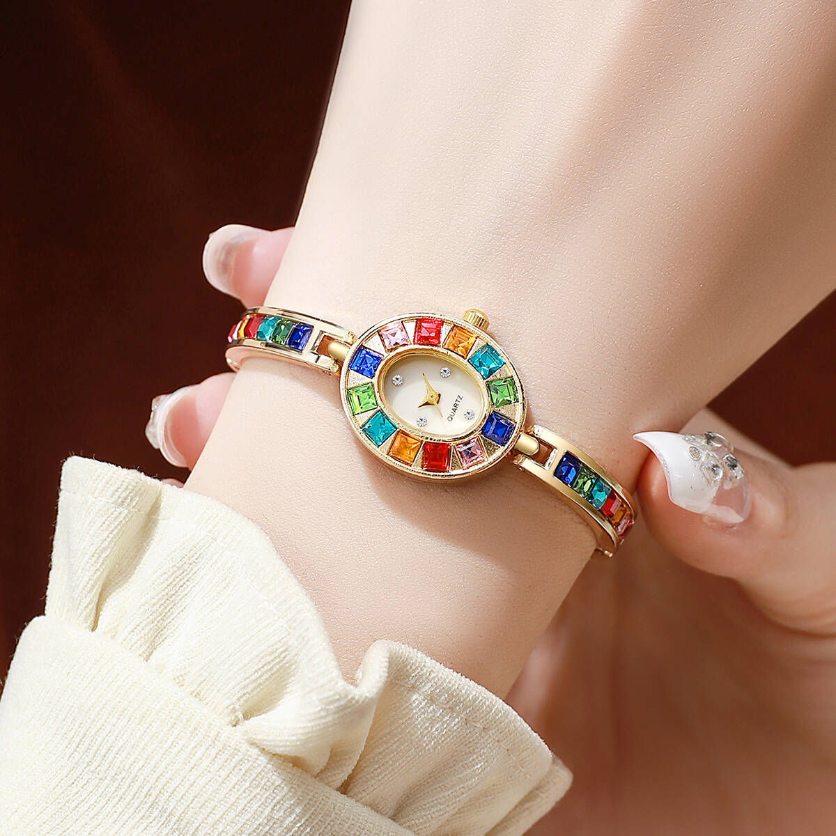 2PCS/Set Luxury Rhinestone Wom - огляд і ціна Jewelry Watches Women