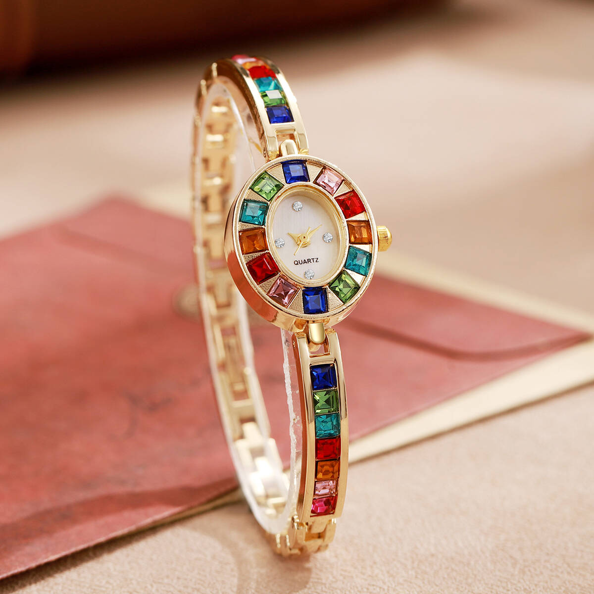 2PCS/Set Luxury Rhinestone Wom - огляд і ціна Jewelry Watches Women