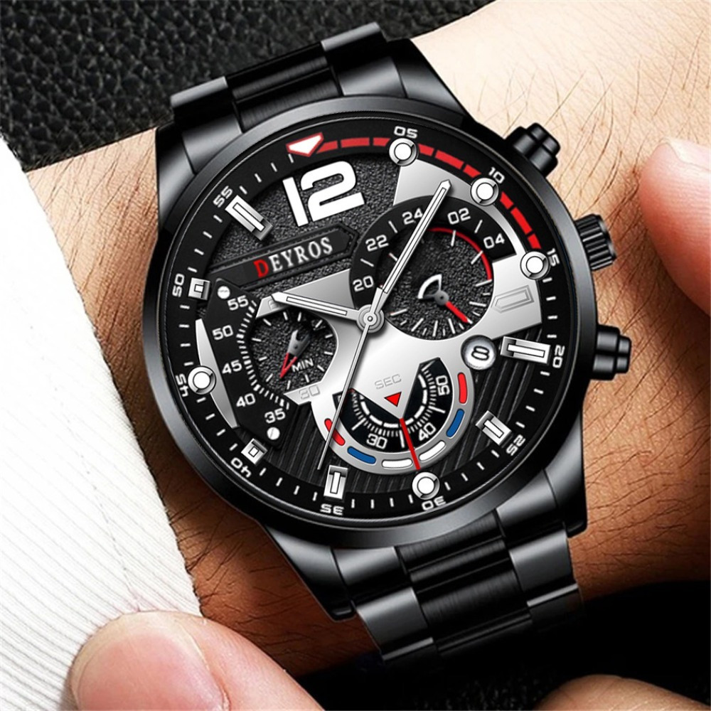 3pcs/set Fashion Men's Watch B - огляд і ціна Best Jewelry Watches