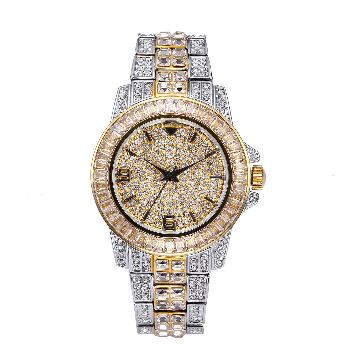 Luxury Full Stone Quartz Watch - огляд і ціна Jewelry Watches For Men