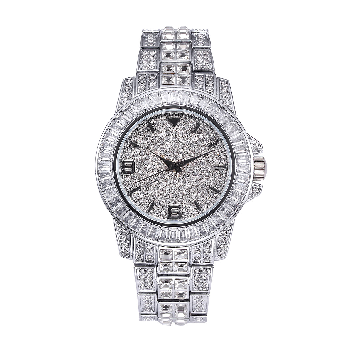 Luxury Full Stone Quartz Watch - огляд і ціна Jewelry Watches For Men