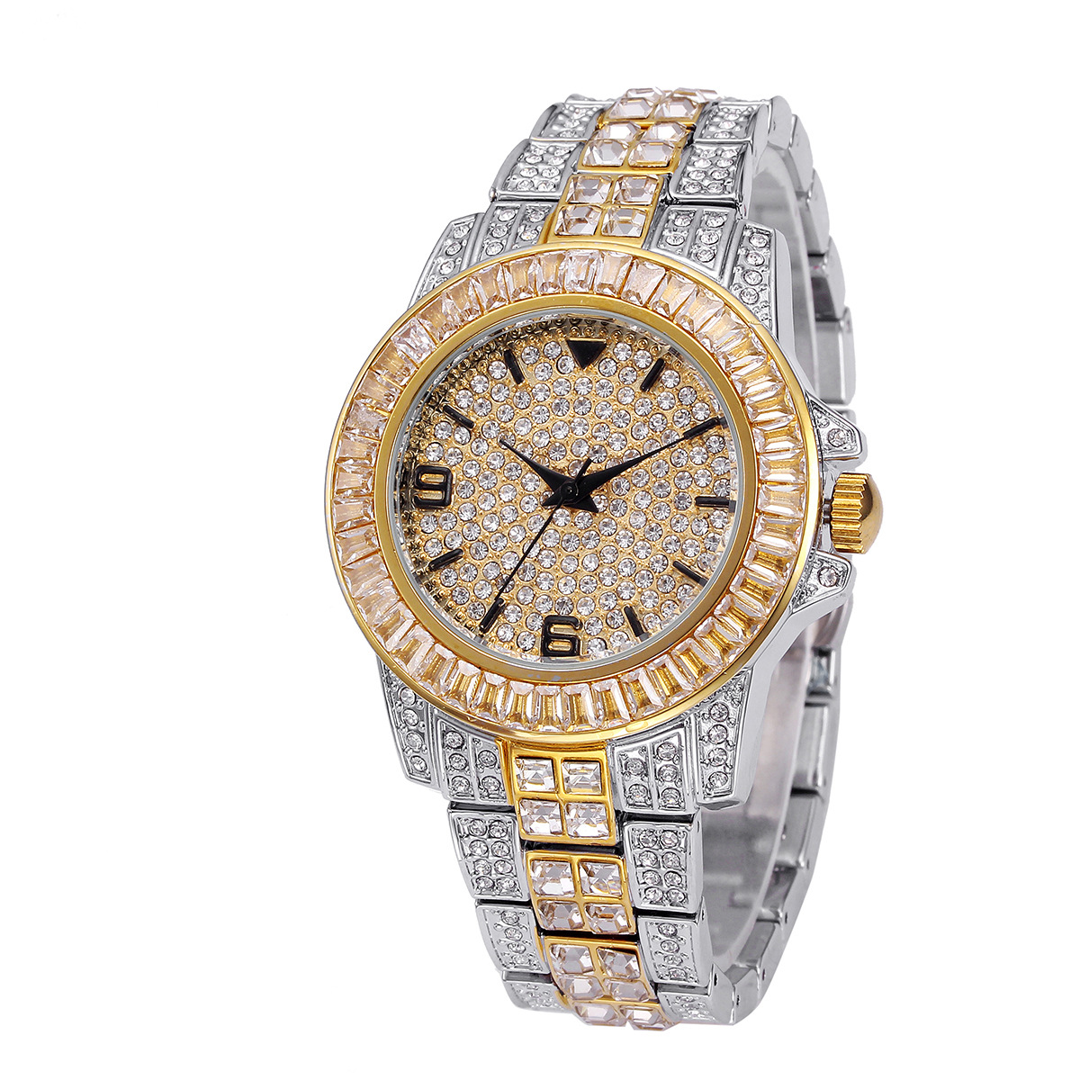 Luxury Full Stone Quartz Watch - огляд і ціна Jewelry Watches For Men