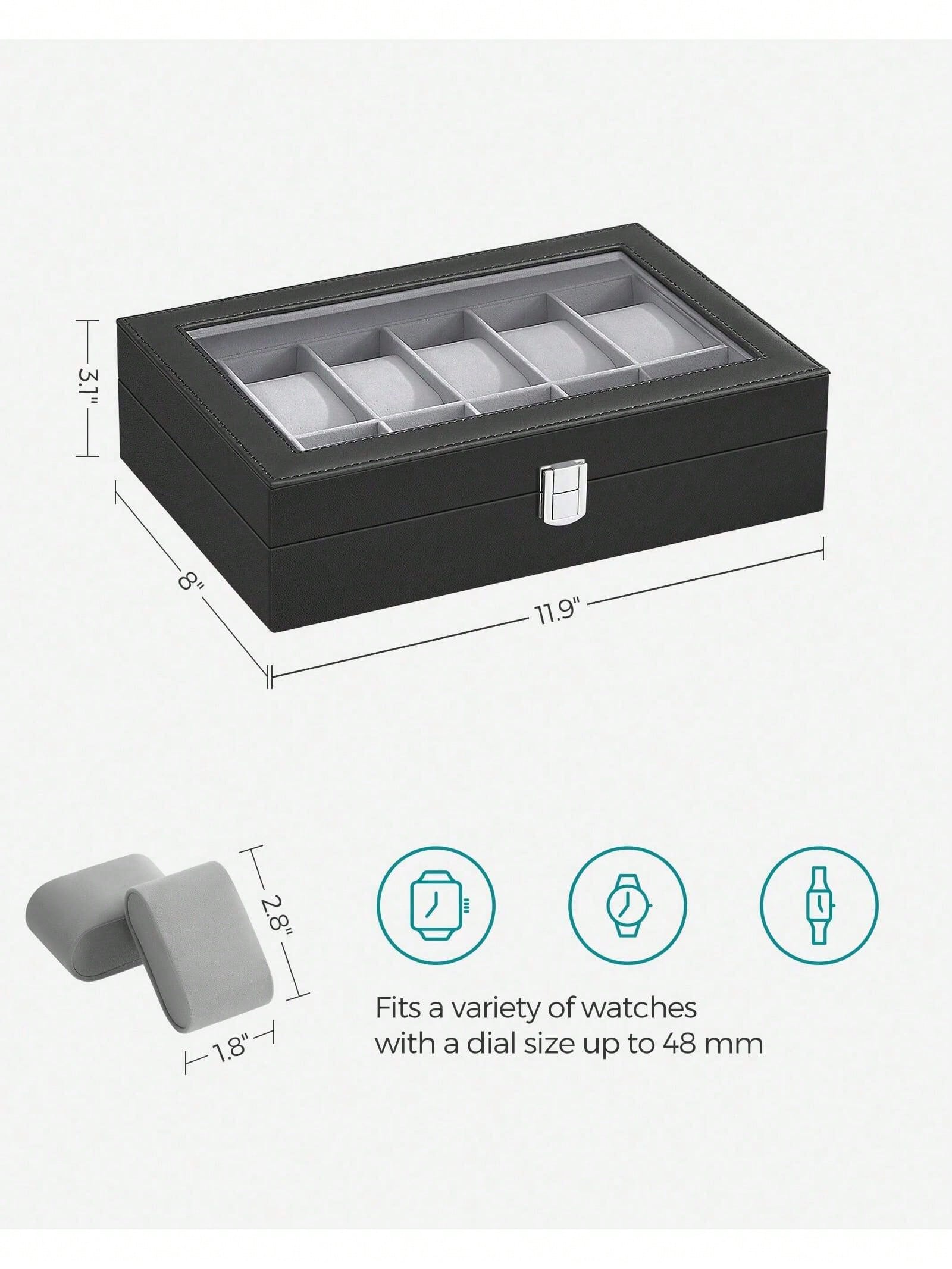 12-Slot Lockable Watch Box wit - огляд і ціна Jewelry Box With Watches