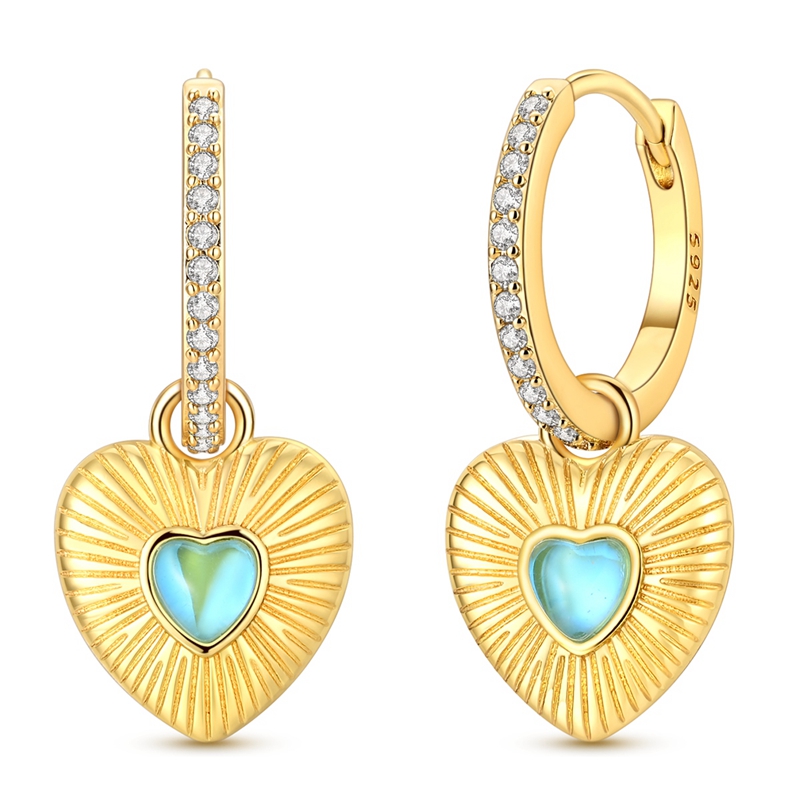 S925 Sterling Silver Heart Dan - огляд і ціна Opal Earrings Dangle
