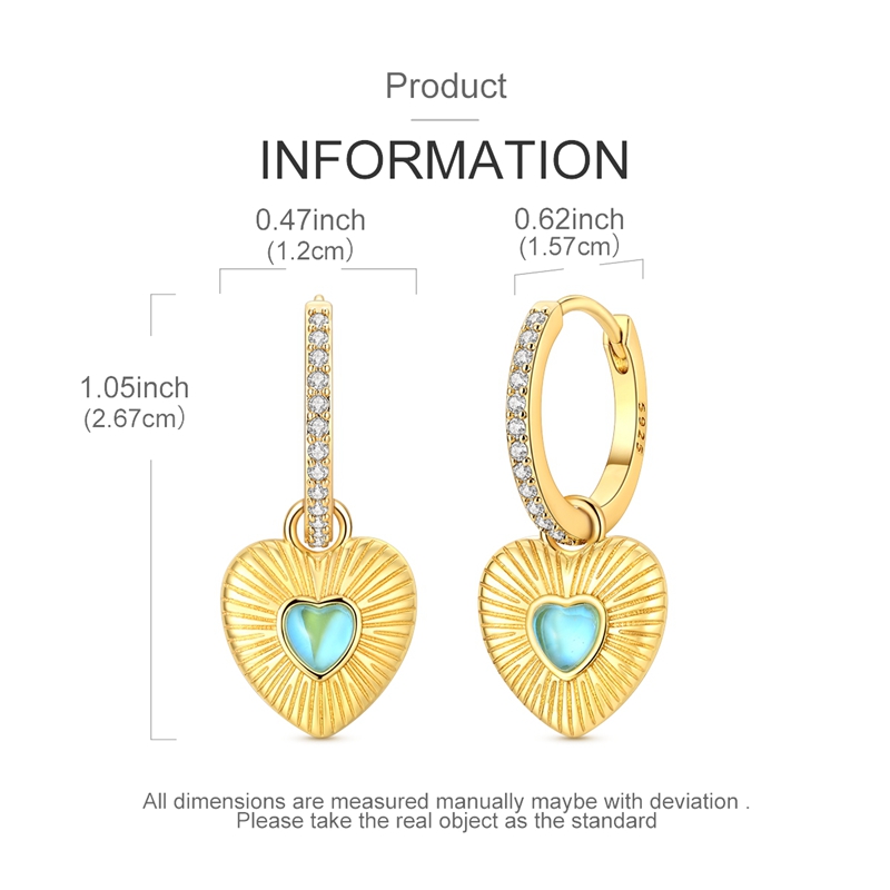 S925 Sterling Silver Heart Dan - огляд і ціна Opal Earrings Dangle