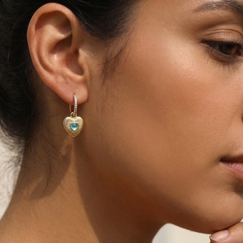 S925 Sterling Silver Heart Dan - огляд і ціна Opal Earrings Dangle