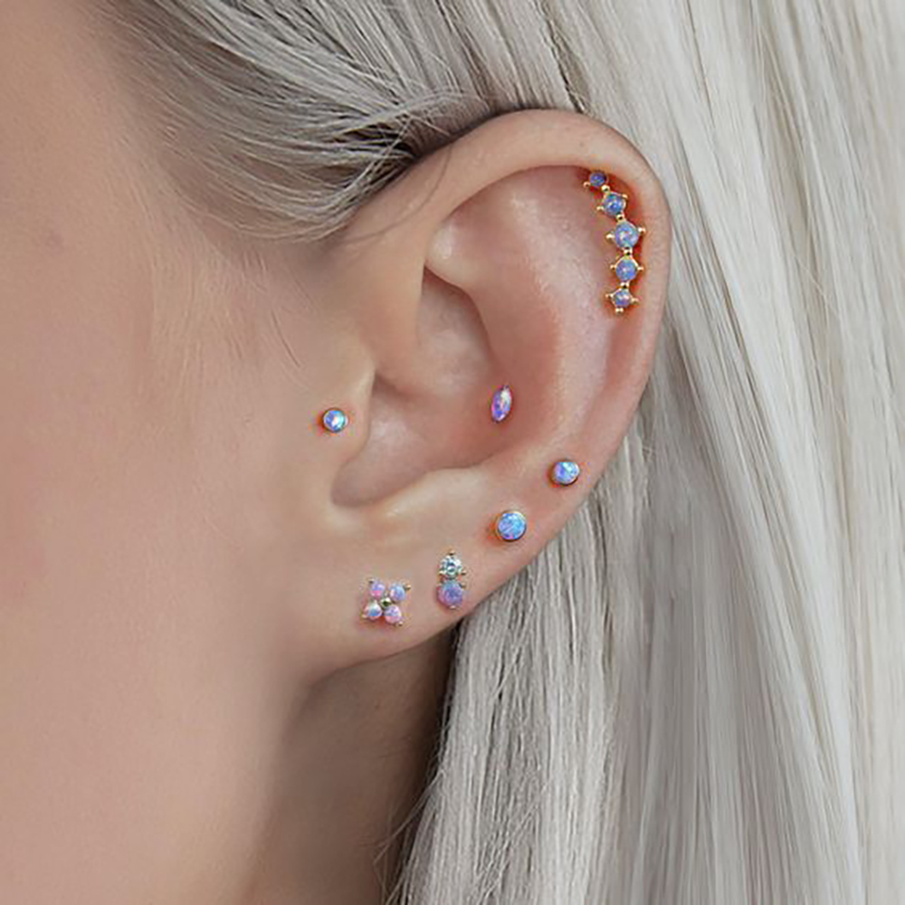 1PC Stainless Steel Opal Flowe - огляд і ціна Opal Earrings Dangle