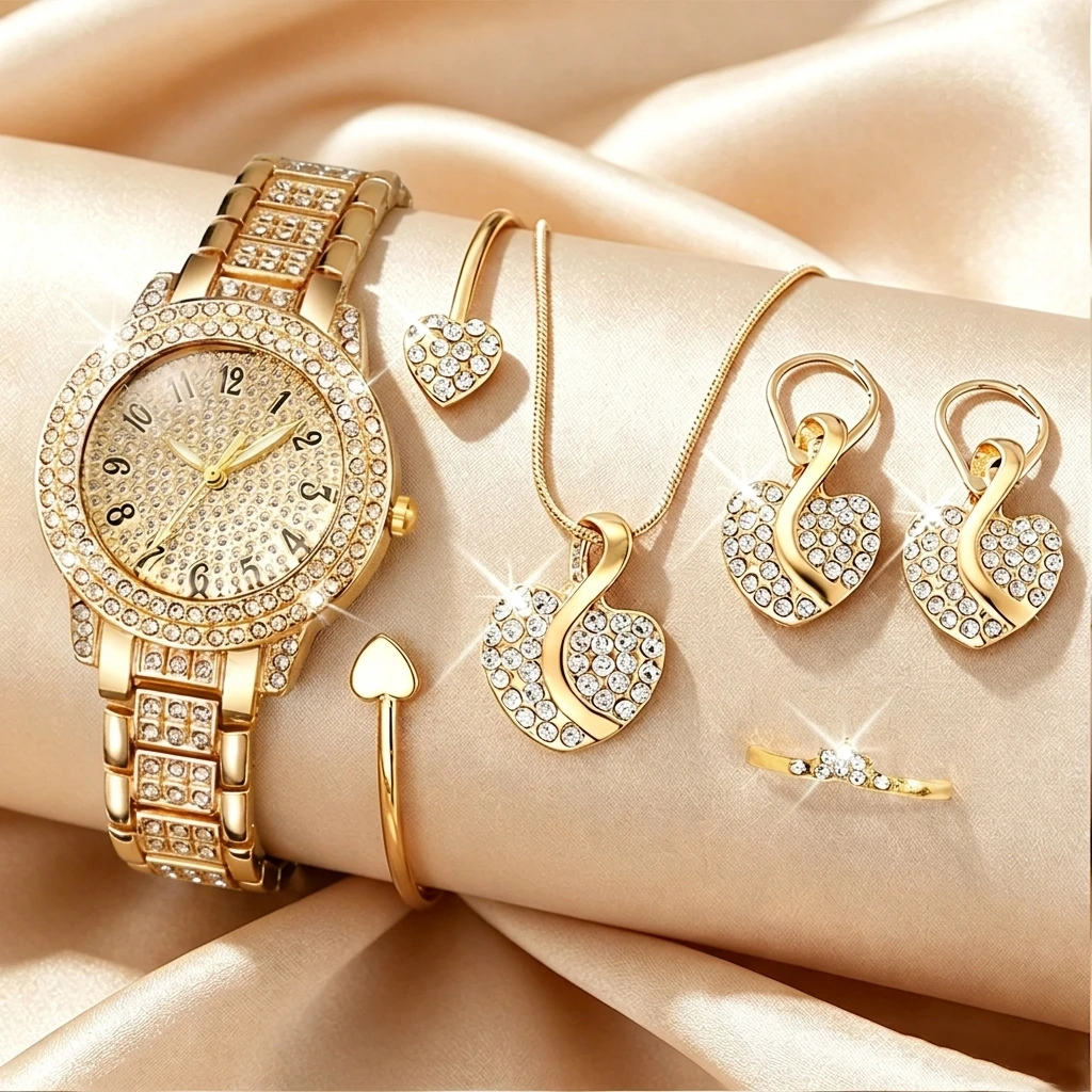 6PCS Fashion Rhinestone Women  - огляд і ціна Mystery Jewelry Jar Watches
