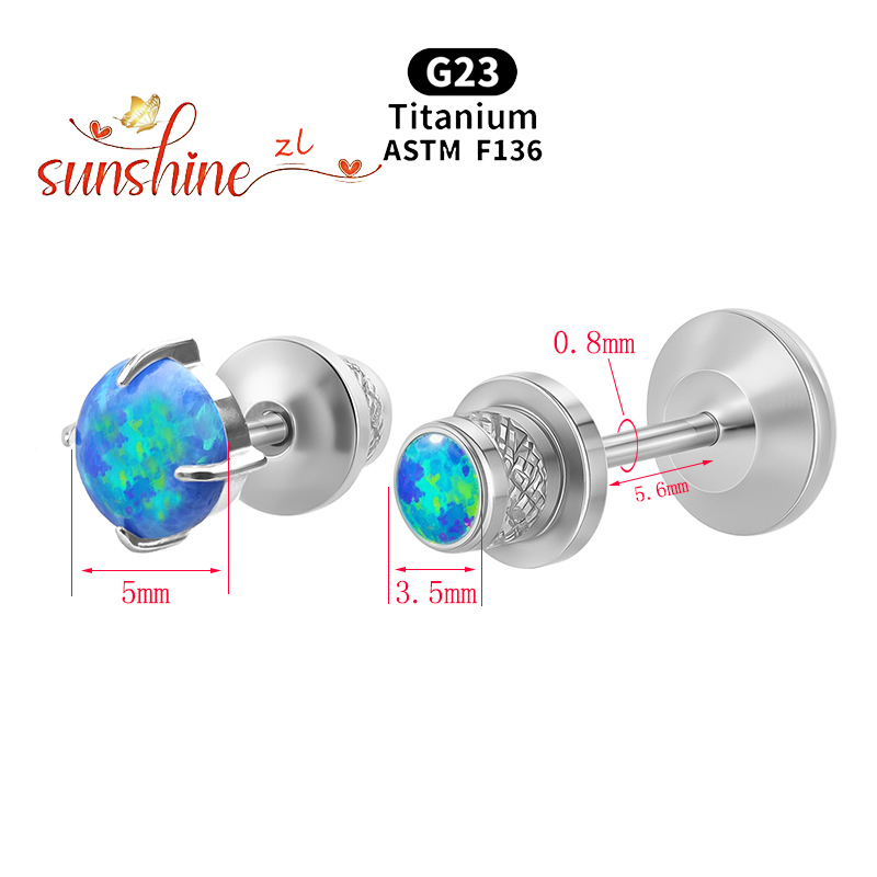 2PCS ASTM F136 Titanium Opal M - огляд і ціна Opal Earrings Dangle