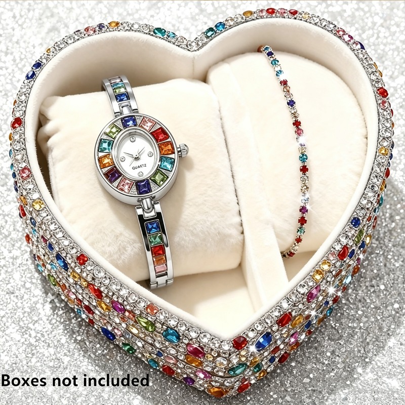2pcs Elegant Colorful Rhinesto - огляд і ціна Mystery Jewelry Jar Watches