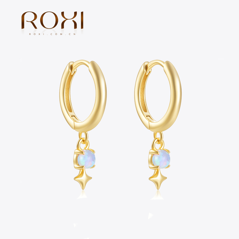 ROXI White Opal Drop Hoop Earr - огляд і ціна Opal Earrings Dangle