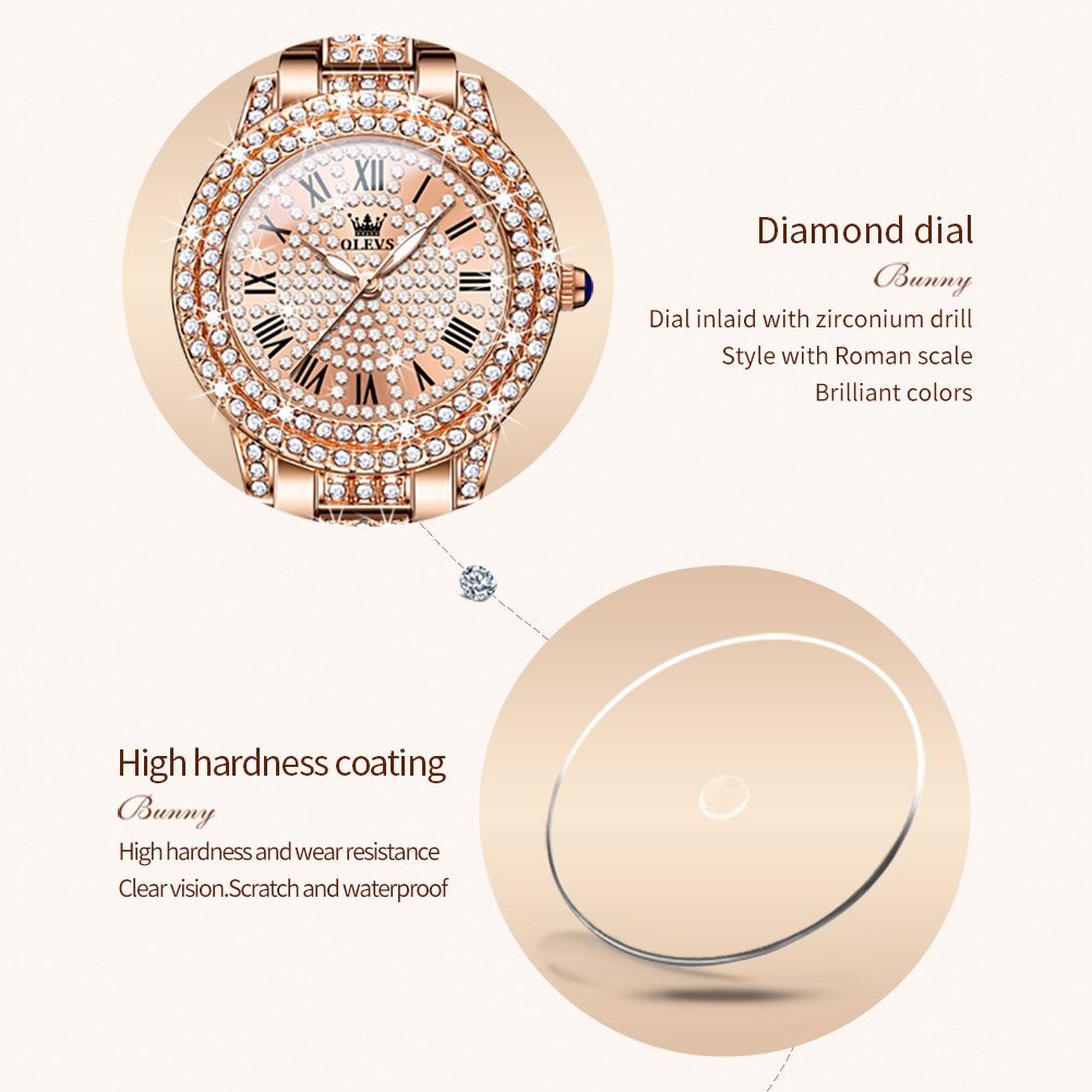 OLEVS 9943 Luxury All Diamond  - огляд і ціна Jewelry Diamond Watches