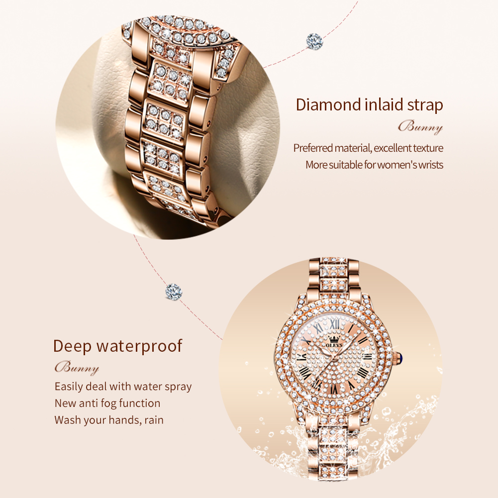 OLEVS 9943 Luxury All Diamond  - огляд і ціна Jewelry Diamond Watches